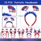 92Pcs Patriotic Party Favors Set, 4th of July Accesories Headbands Bulk with Bead Necklaces Tattoo Stickers